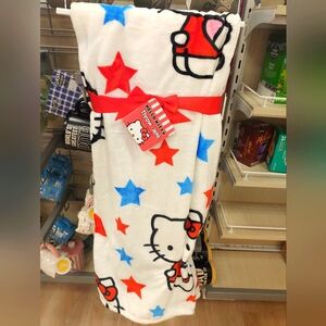 Hello kitty patriotic throw blanket